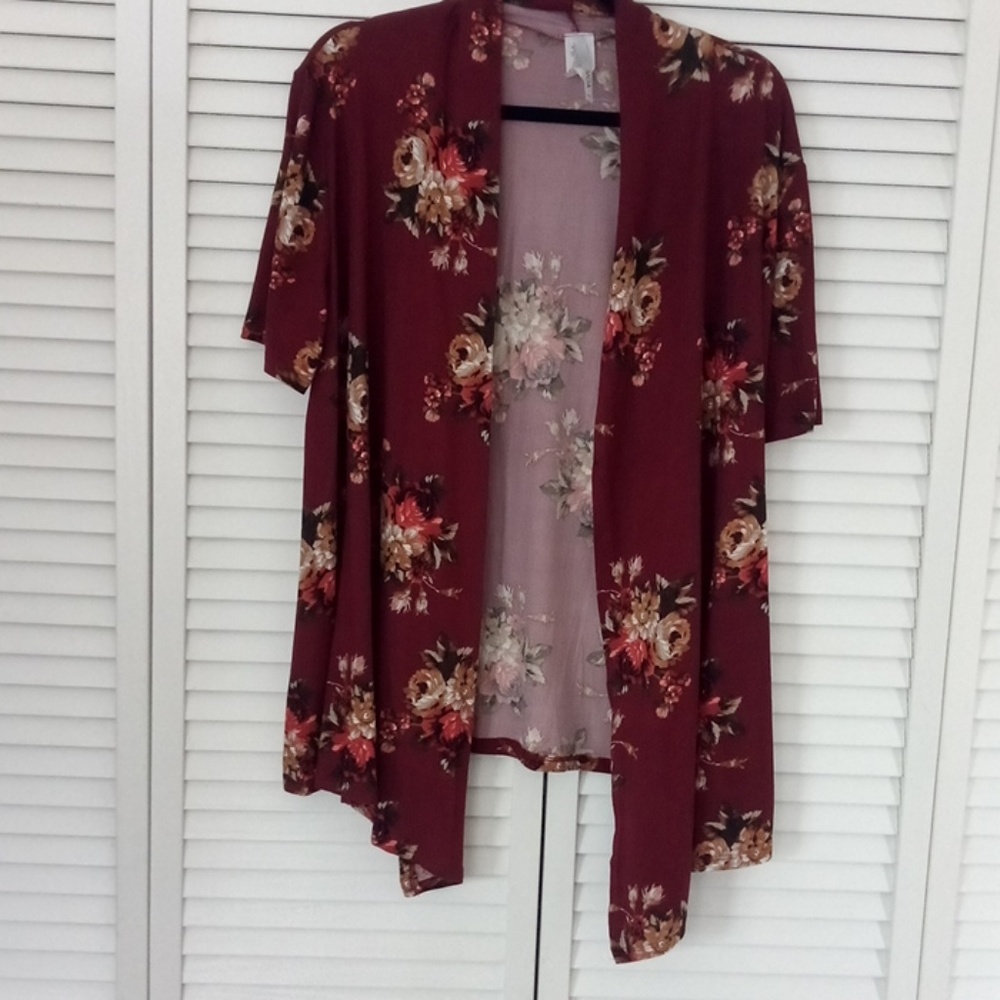 Jersey knit open front cardigan